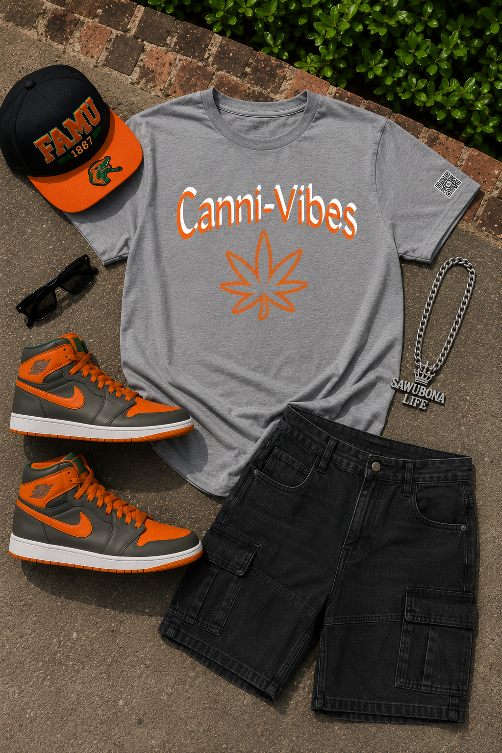 Canni-Vibes OW Grey Unisex Graphic Tee - Affirmation Apparel by Sawubona Life