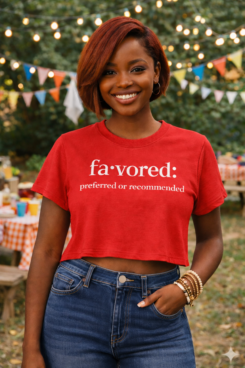 "Favored" Definition Cropped Loose Tee