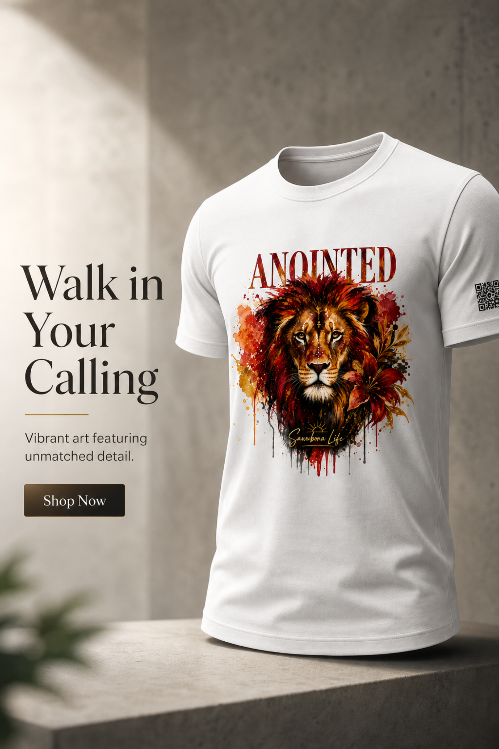 Anointed Lion 2.0 Unisex Graphic Tee - Affirmation Apparel by Sawubona Life