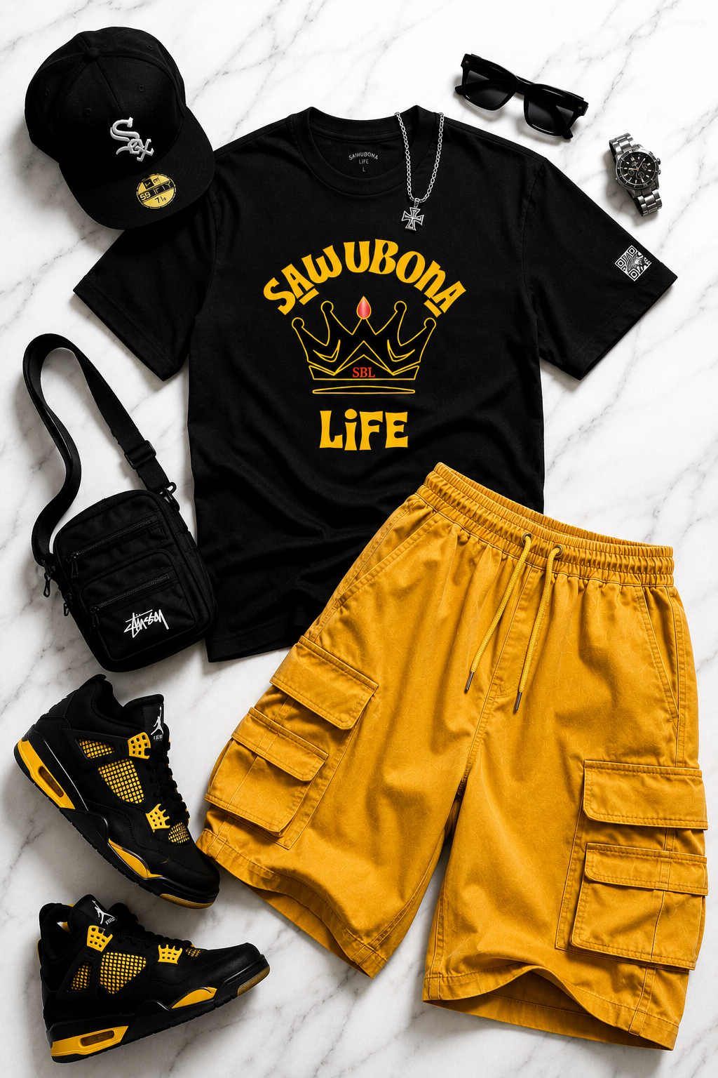 Sawubona Life Crown Black Unisex Graphic Tee - Affirmation apparel by Sawubona Life