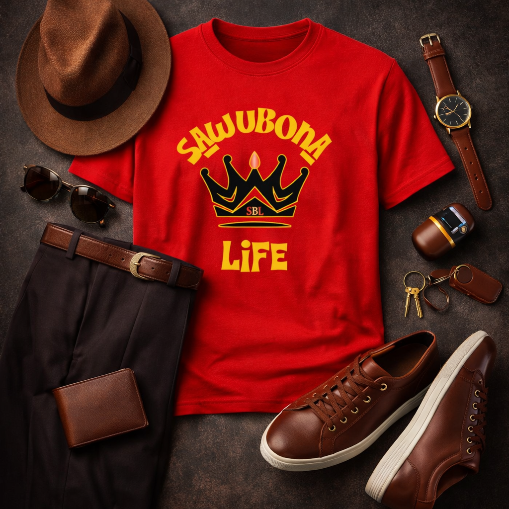 Sawubona Life Crown Red Unisex Graphic Tee - Affirmation apparel by Sawubona Life