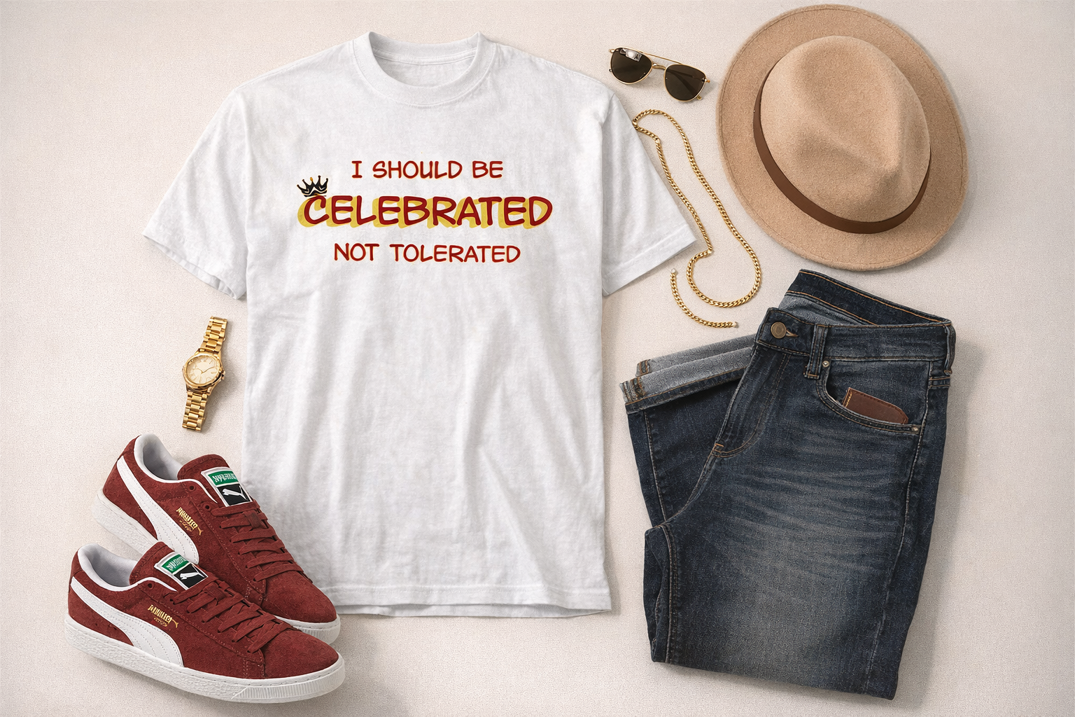 Celebrated White Unisex Graphic Tee  - Affirmation Apparel by Sawubona Life