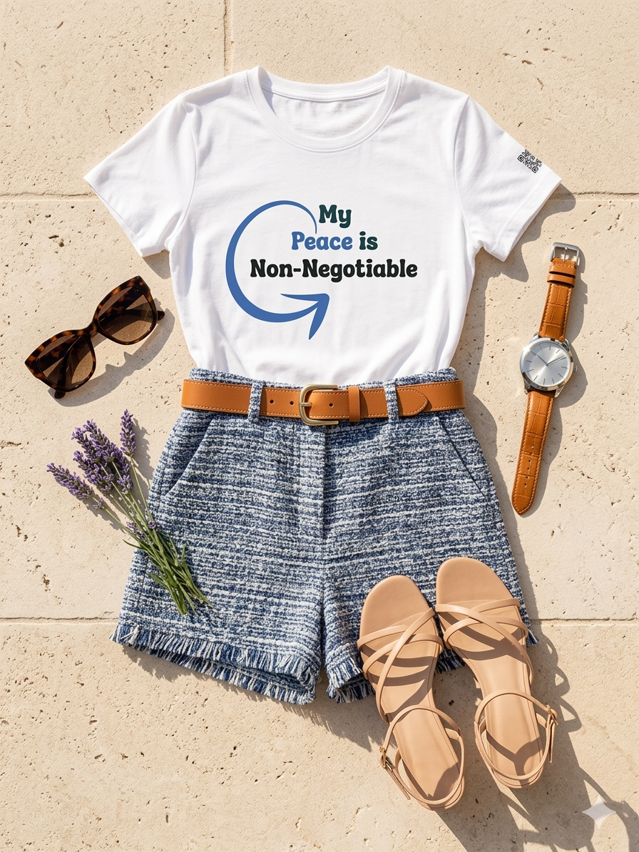 Peace White Ladies Graphic Tee - Affirmation Apparel by Sawubona Life