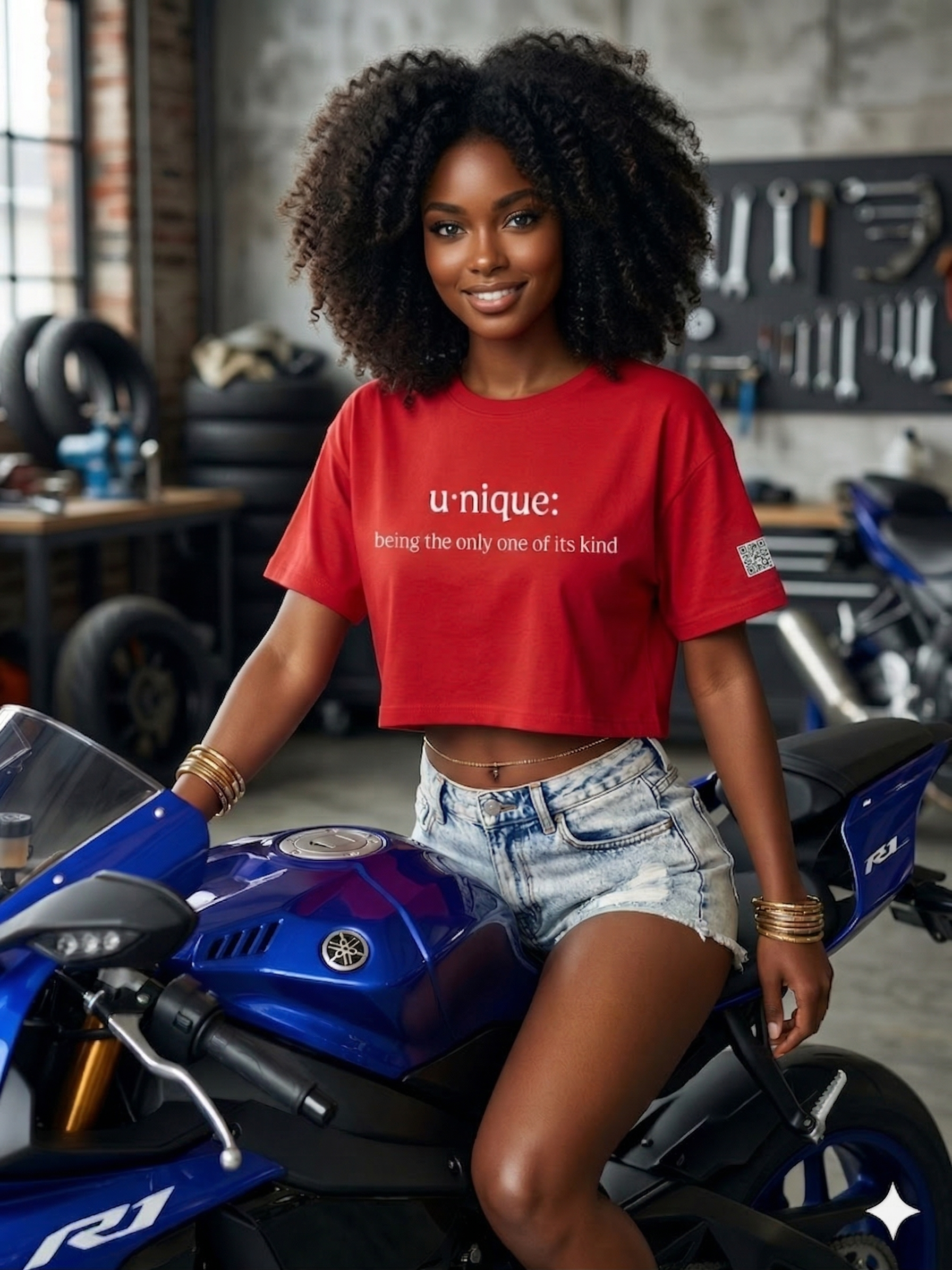 "Unique" Definition Cropped Loose Tee