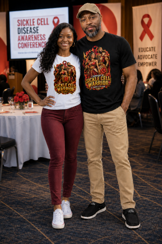 Sickle Cell Warrior White Unisex Graphic Tee - Affirmation Apparel by Sawubona Life