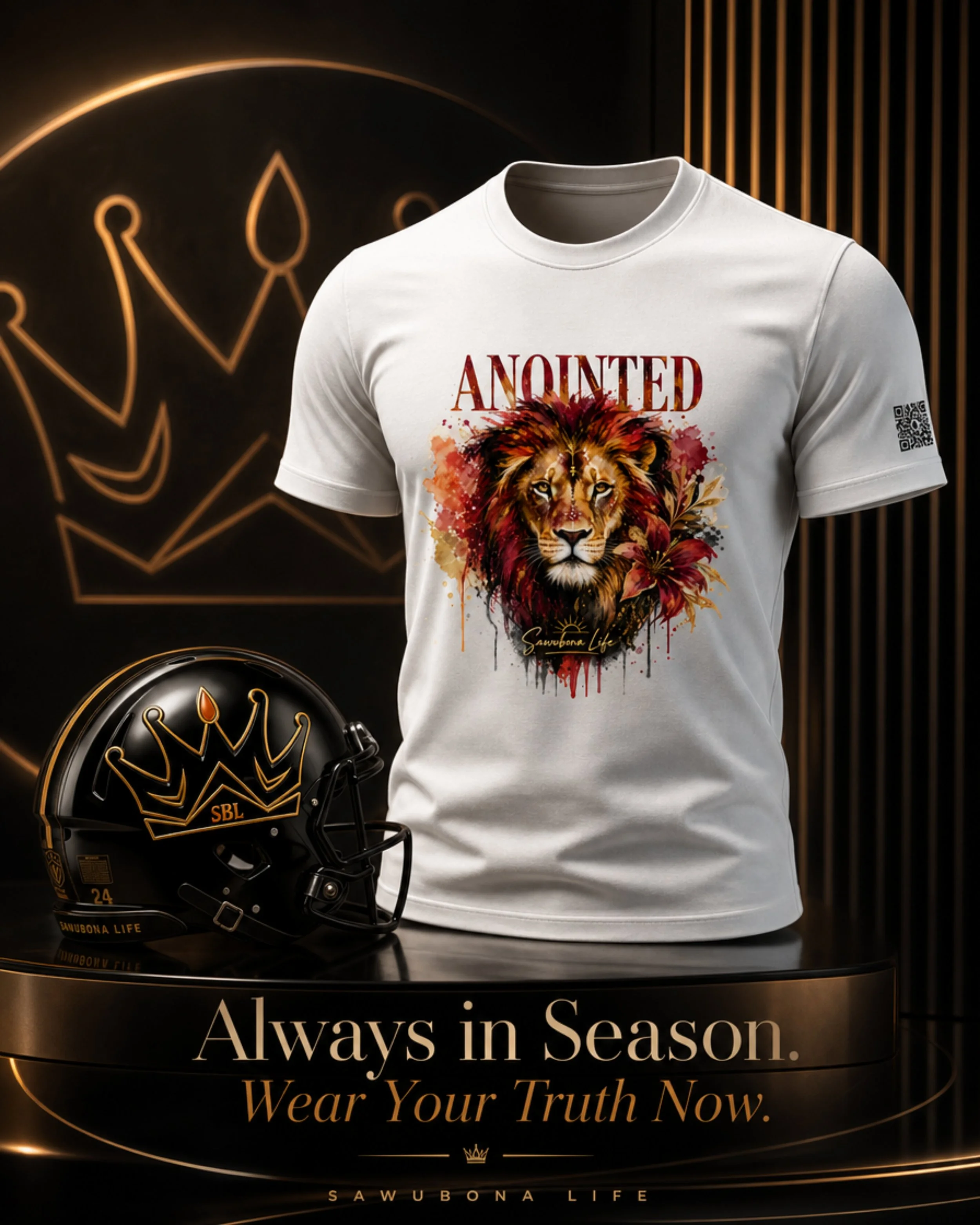 Anointed Lion 2.0 Unisex Graphic Tee - Affirmation Apparel by Sawubona Life