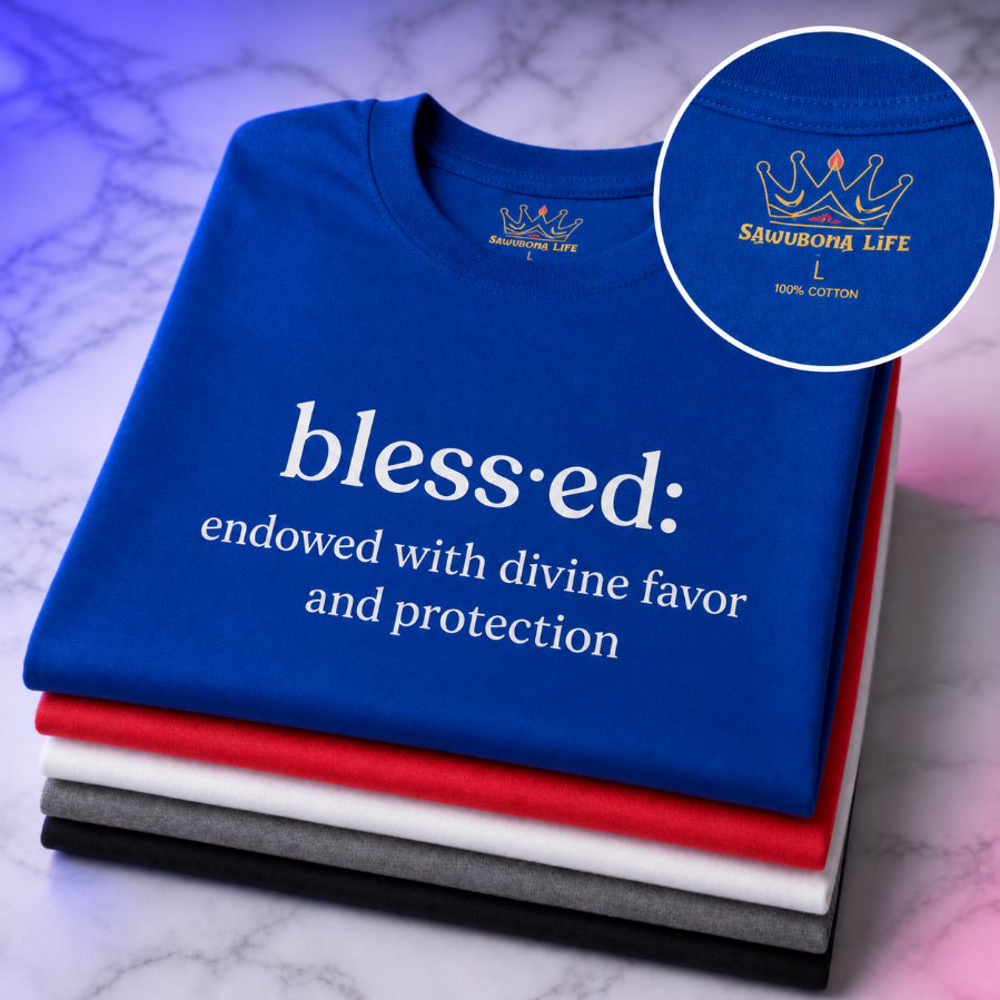 Blessed Blue Unisex Graphic Tee - Affirmation Apparel by Sawubona Life