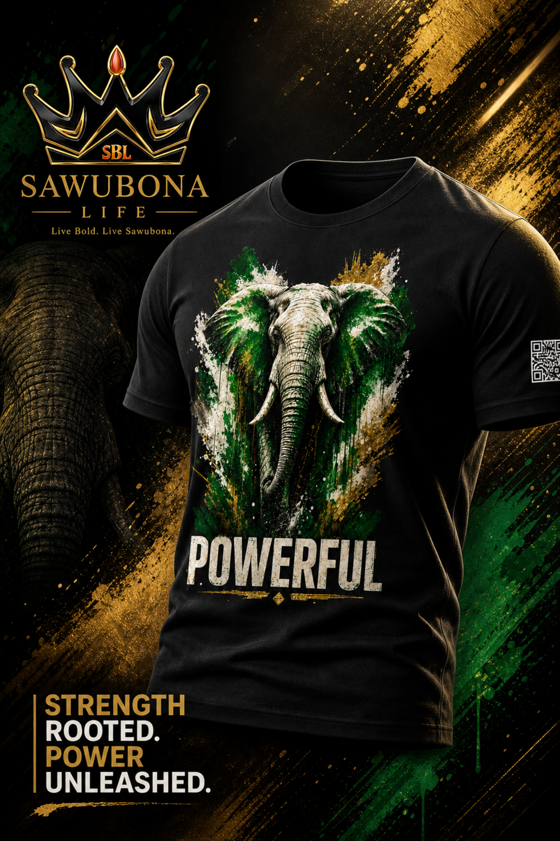 Powerful Elephant 2.0 Unisex Graphic Tee - Affirmation Apparel by Sawubona Life