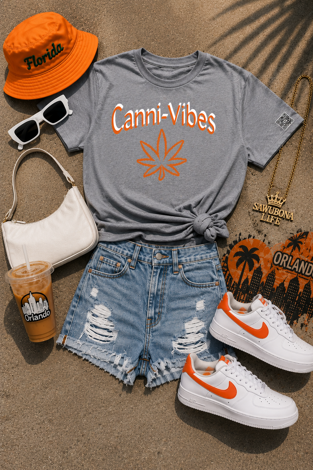Canni-Vibes OW Grey Unisex Graphic Tee - Affirmation Apparel by Sawubona Life