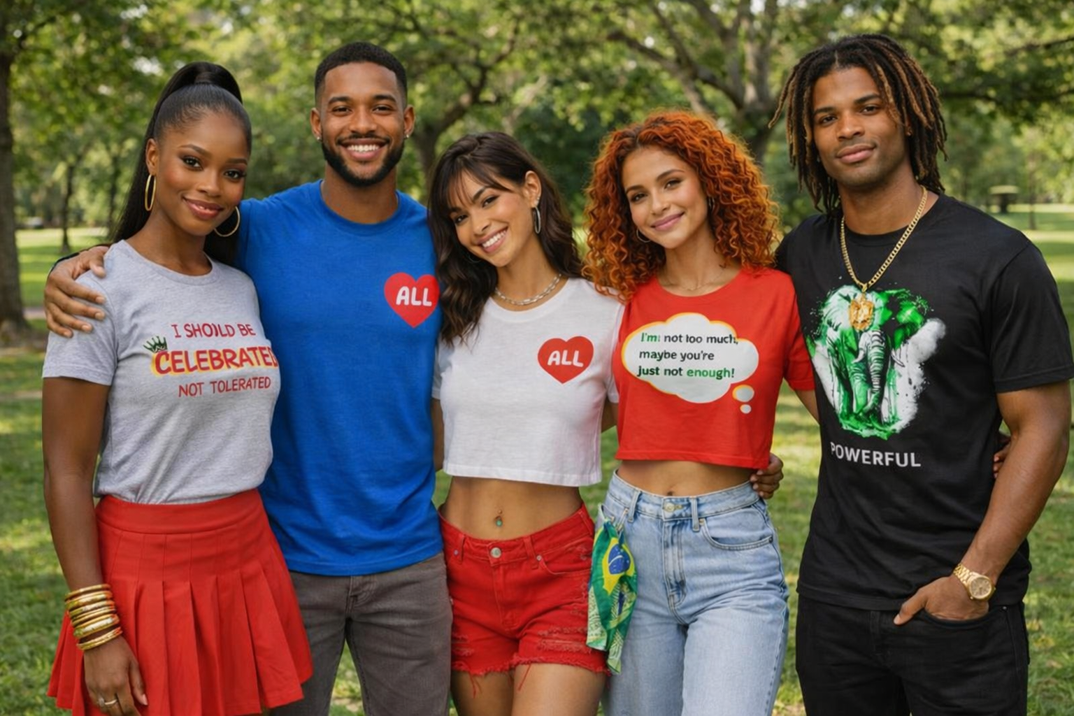 Models Wearing Various Affirmation Tees - Affirmation Apparel by Sawubona Life