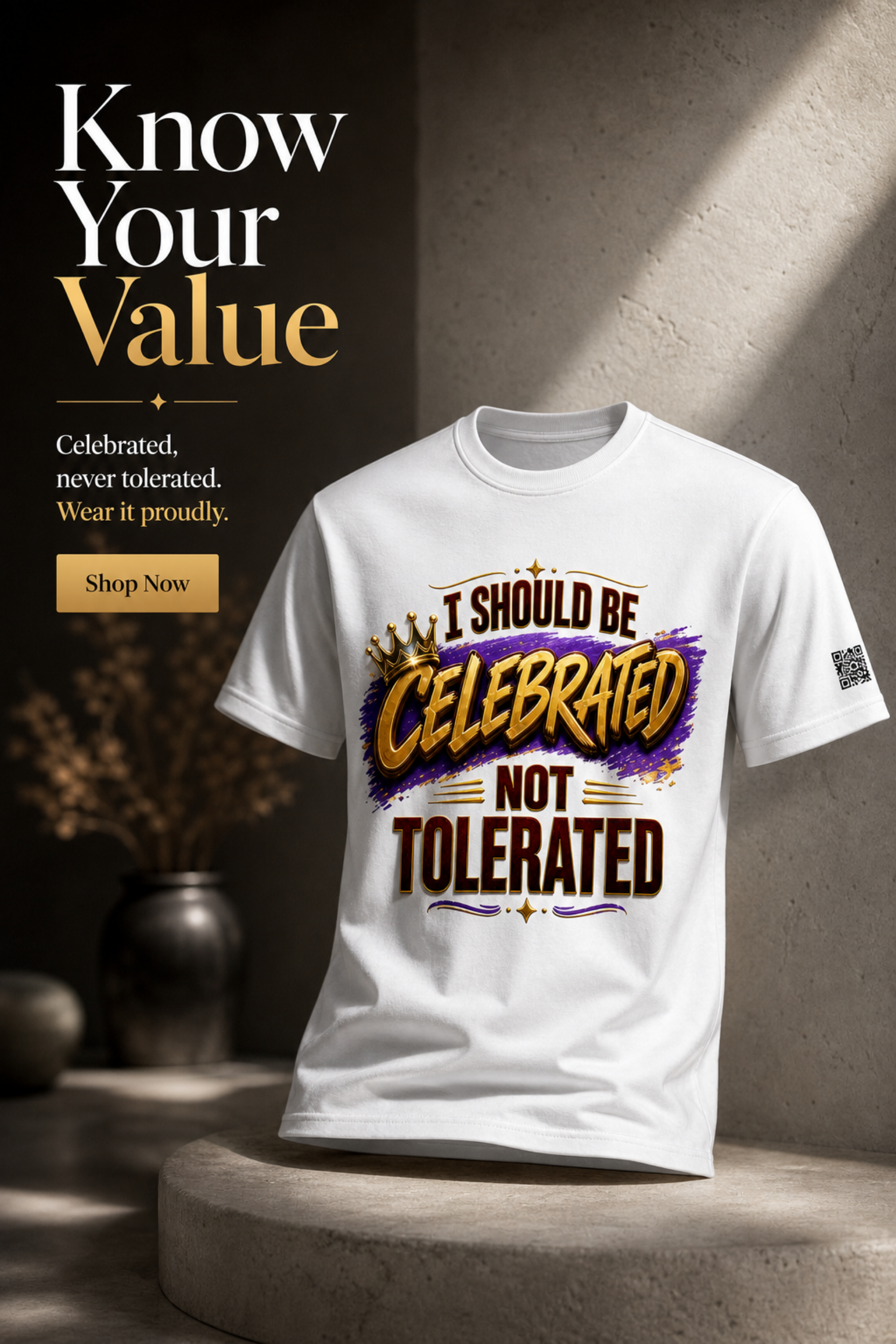 Celebrated 2.0 White Unisex Graphic Tee - Affirmation Apparel by Sawubona Life