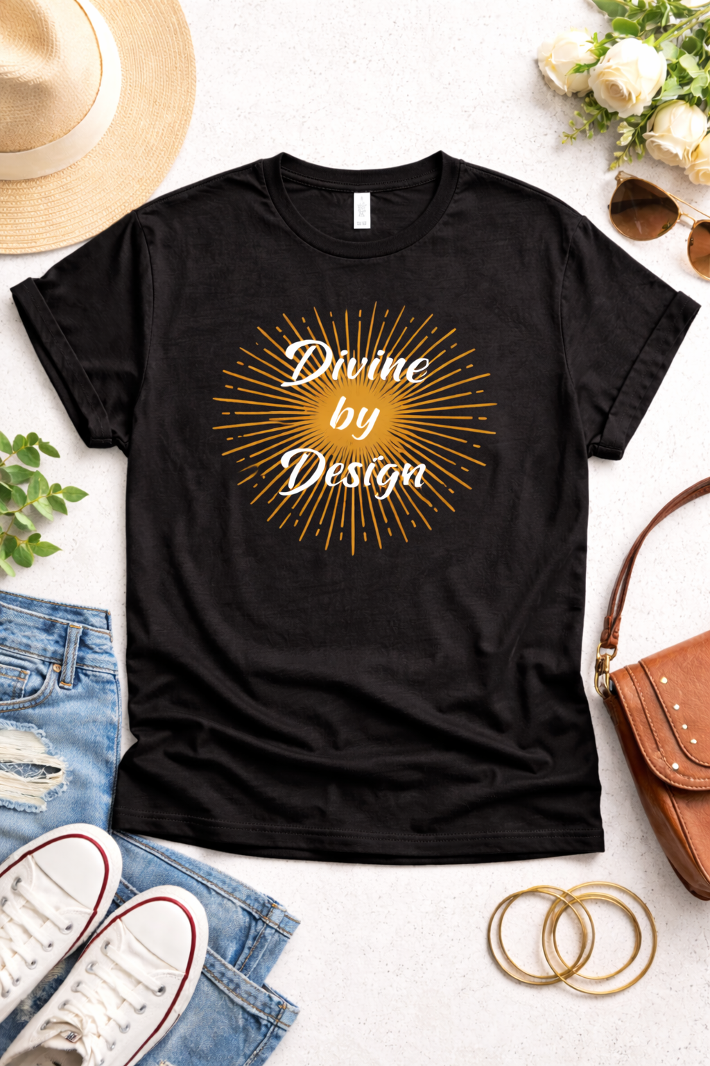 Divine Ladies' Graphic Tee - Affirmation apparel by Sawubona Life