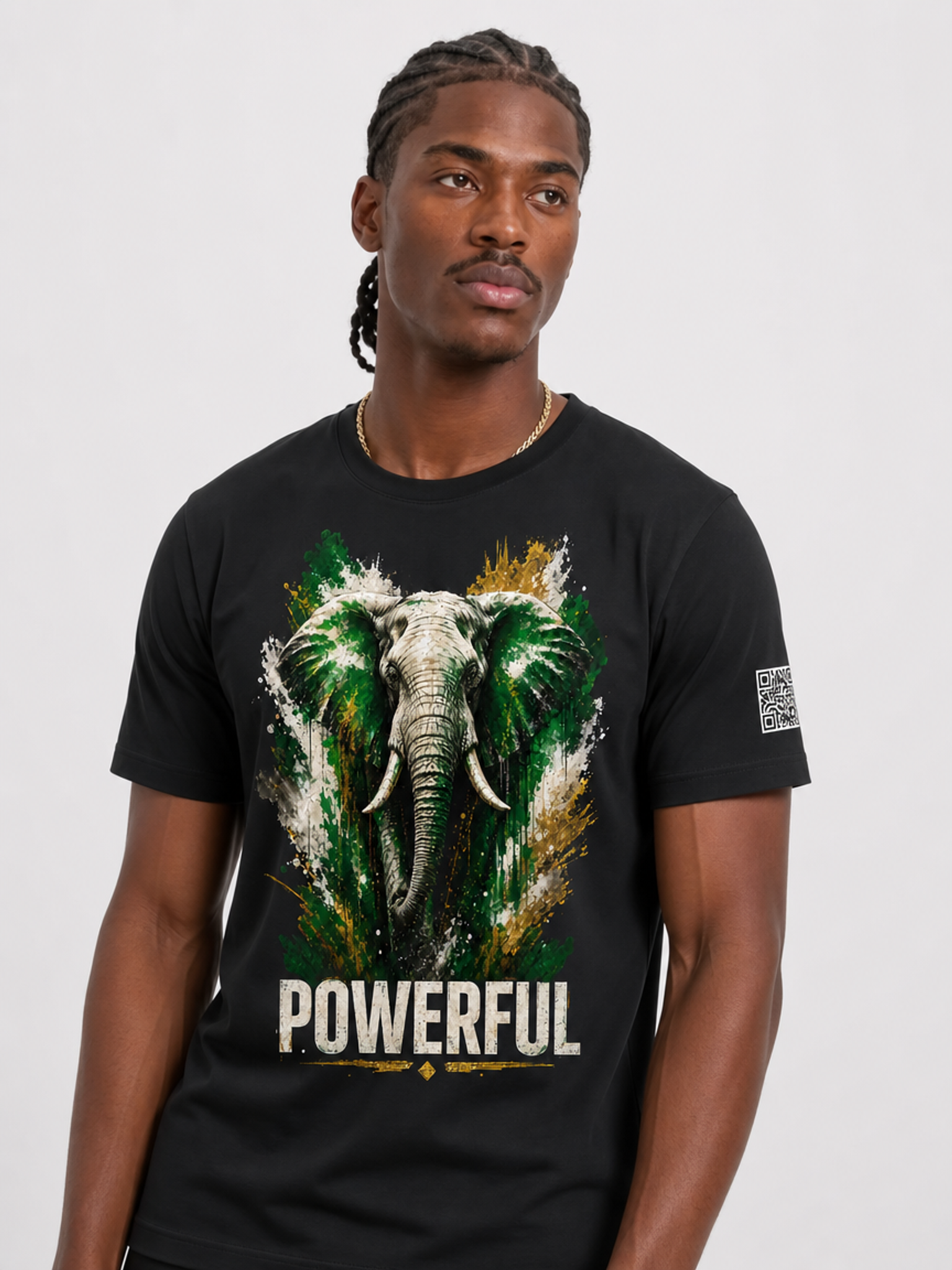 POWERFUL Elephant 2.0 Black Unisex Graphic Tee - Affirmation Apparel by Sawubona Life