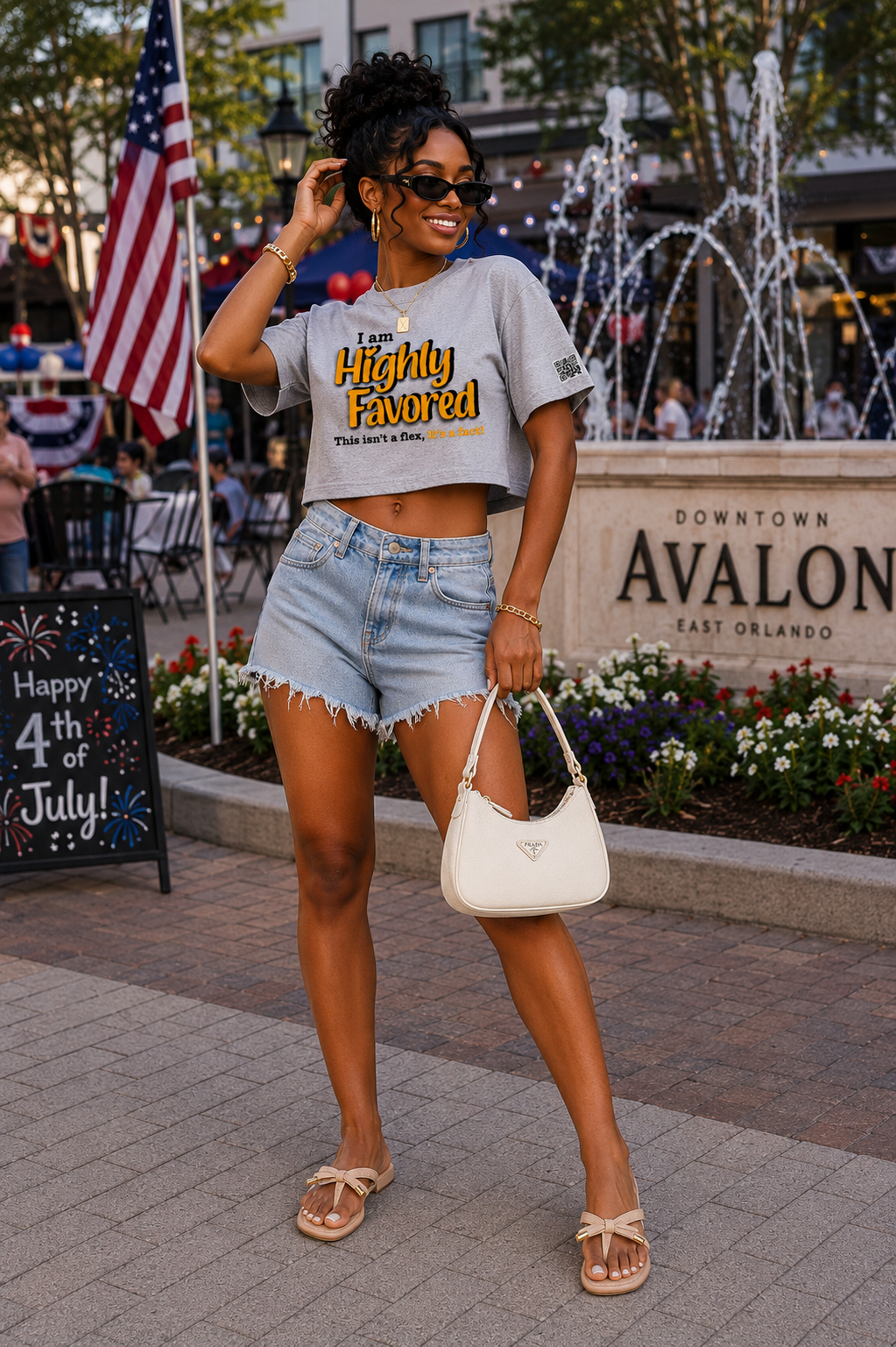 Highly Favored G+B Grey Cropped Loose Graphic Tee - Affirmation Apparel by Sawubona Life