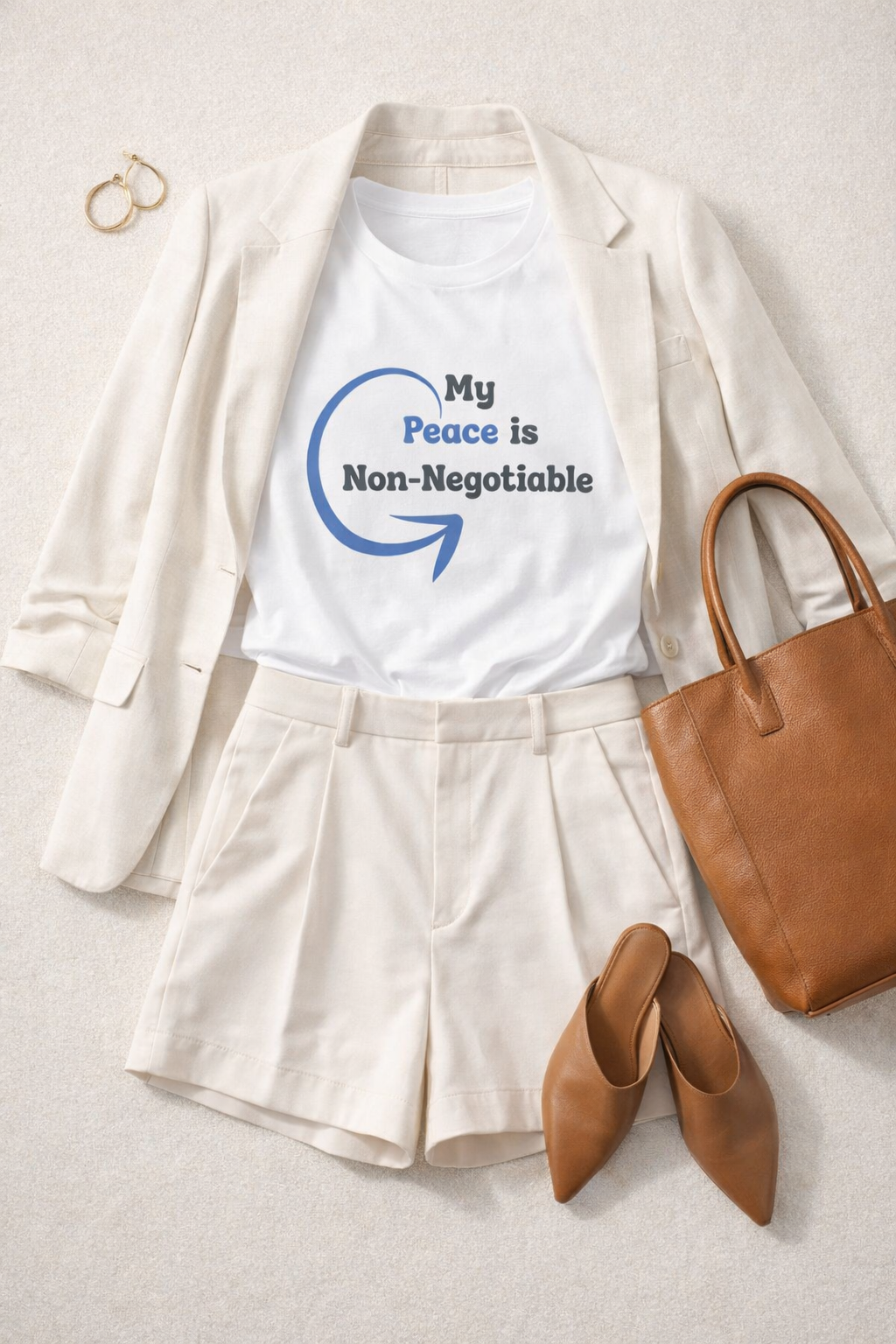 My Peace White Ladies Graphic Tee - Affirmation Apparel by Sawubona Life