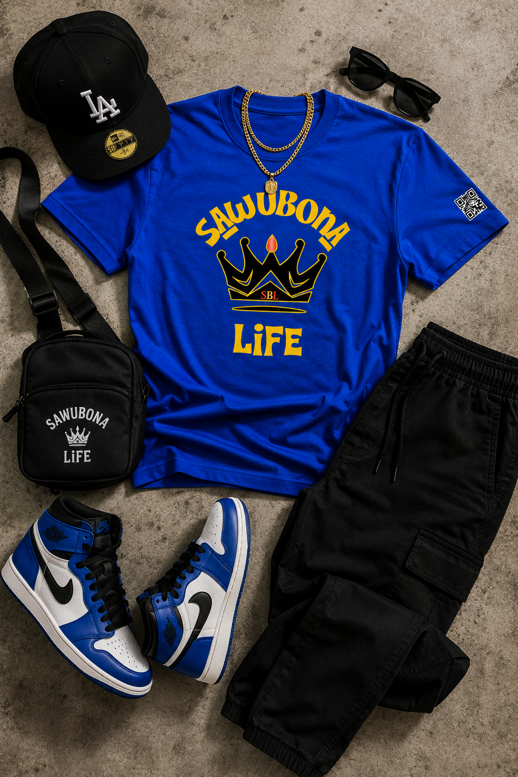 Sawubona Life Crown Blue Unisex Graphic Tee  - Affirmation apparel by Sawubona Life