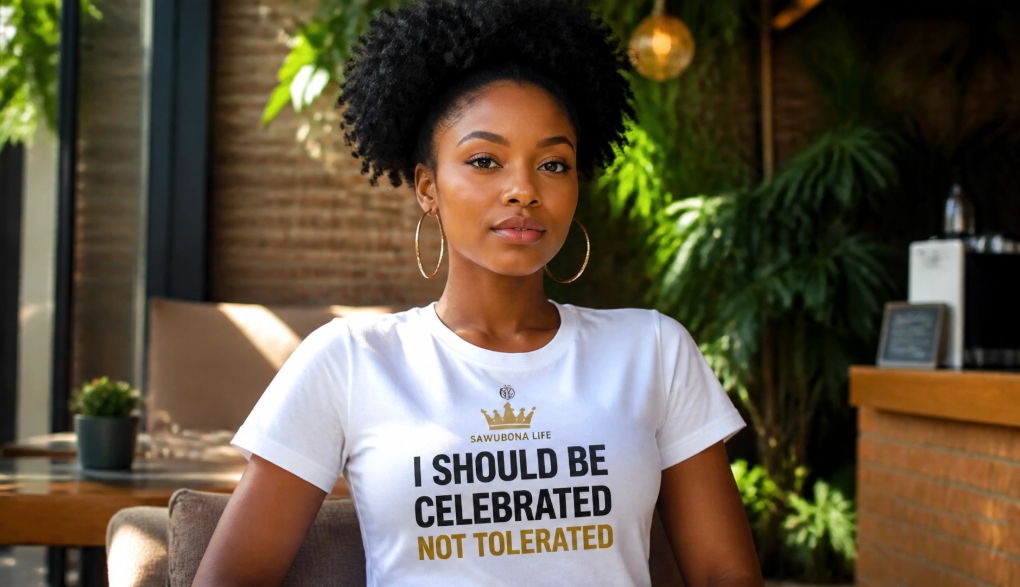 Alternate Version of Celebrated White Ladies Graphic Tee - Affirmation Apparel by Sawubona Life