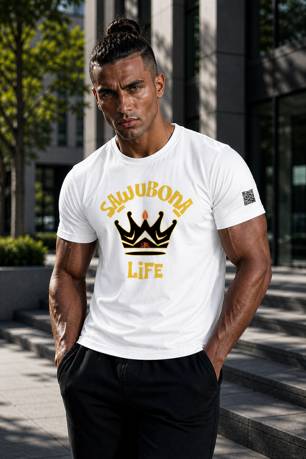 Sawubona Life Crown White Unisex Graphic Tee for Women - Affirmation apparel by Sawubona Life
