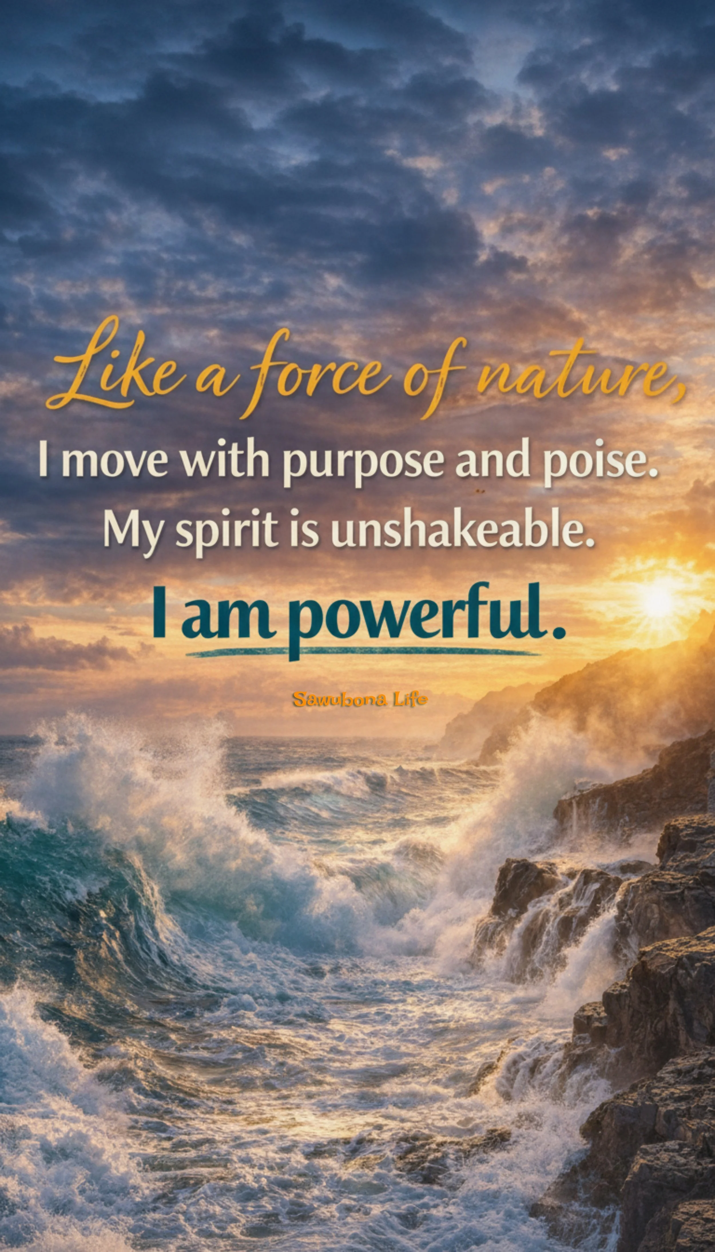 POWERFUL - Affirmation Phone & Desktop Wallpaper