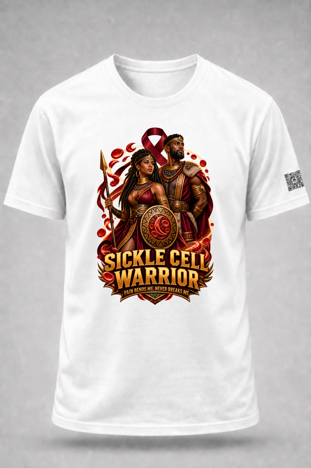 Sickle Cell Warrior White Unisex Graphic Tee - Affirmation Apparel by Sawubona Life