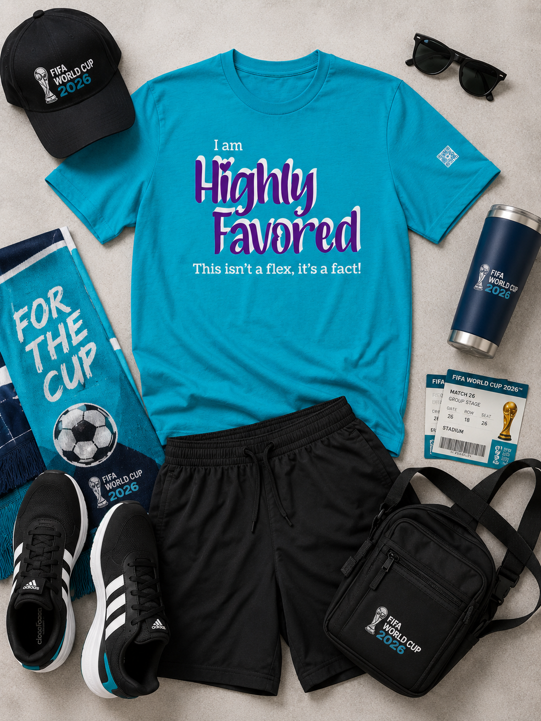 Highly Favored P+W Tropical Turquoise Unisex Graphic Tee - Affirmation Apparel by Sawubona Life