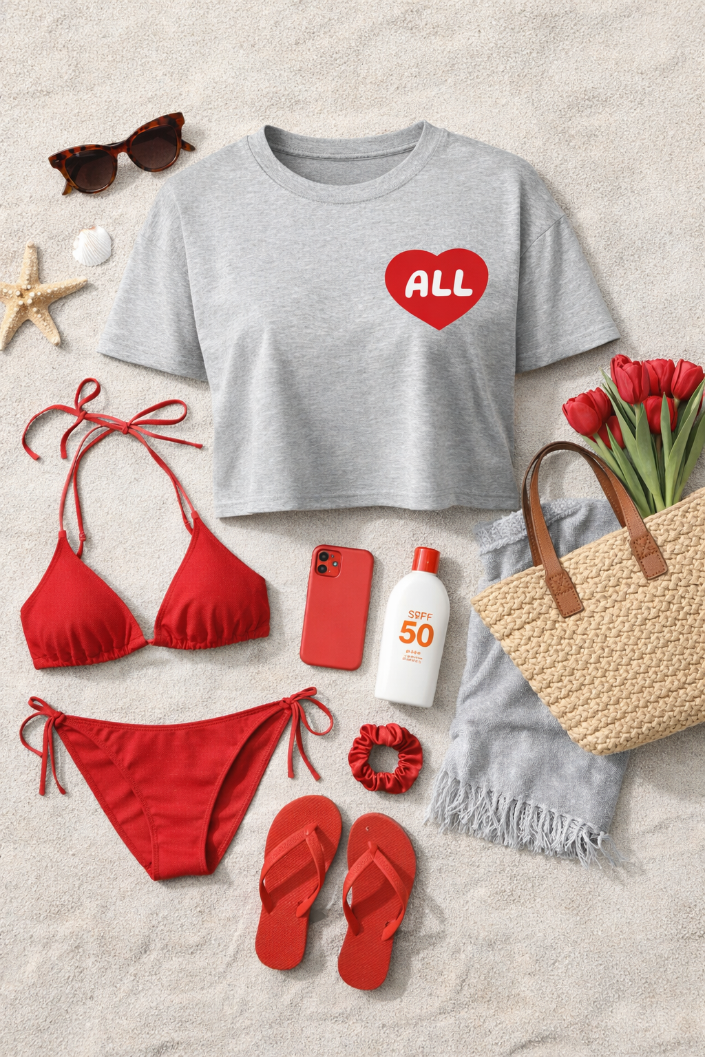 All Love Grey Crop Top Graphic Tee for Women - Affirmation apparel by Sawubona Life