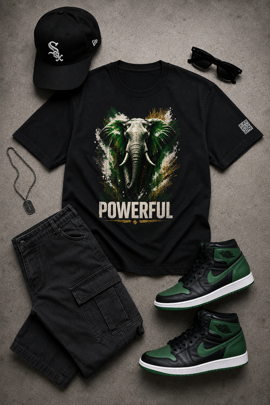 POWERFUL Elephant 2.0 Black Unisex Graphic Tee - Affirmation Apparel by Sawubona Life