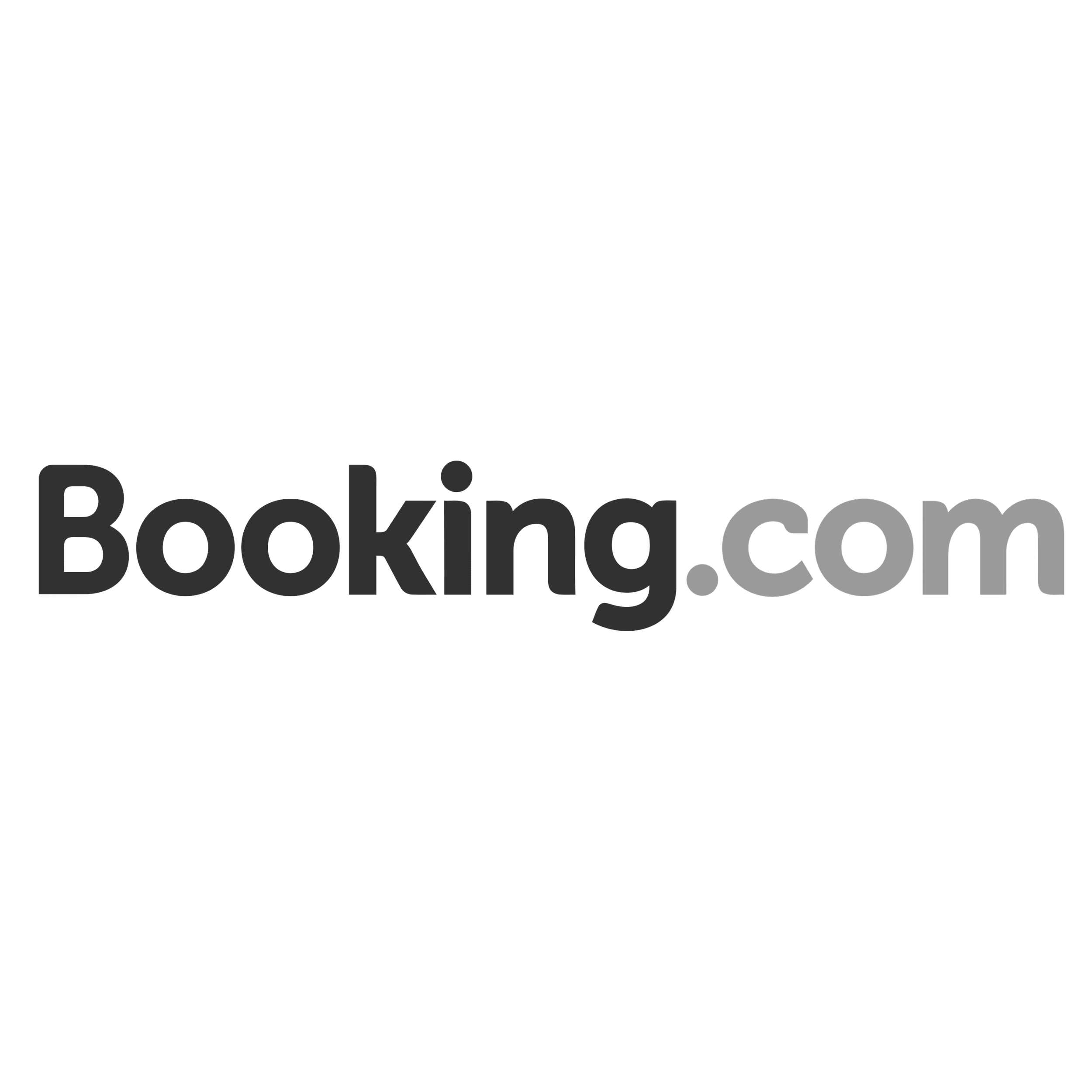 Black background with the text "The Booking.com" in large, bold, gray letters.