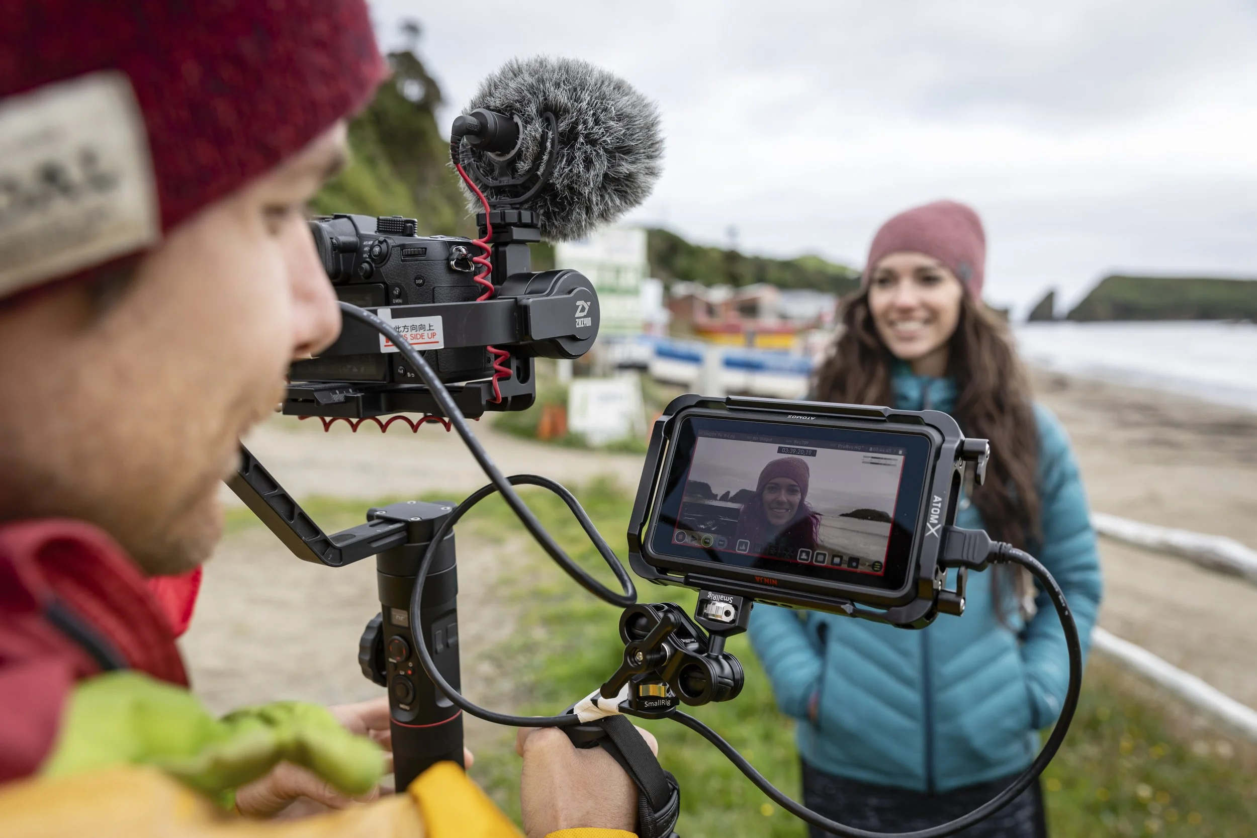 Kaare Iverson filming in Patagonia during an outdoor commercial production for Fieldborn Creative.