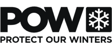 Pow logo with snowflake, slogan 'Protect Our Winters'