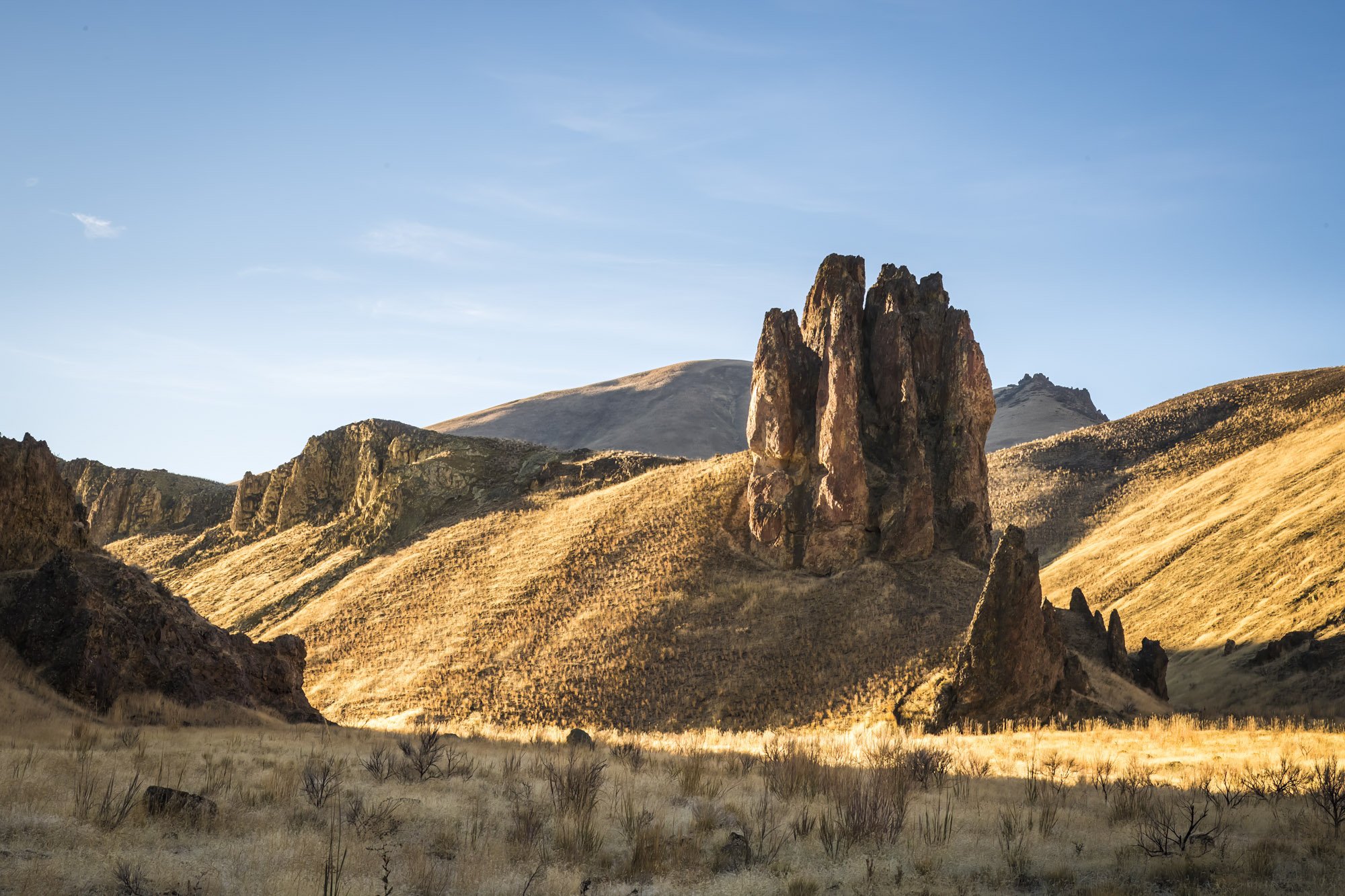 Landscape of a rock formation in the Owyhee Canyonlands featured in the Golden film, photographed by Fieldborn Creative.
