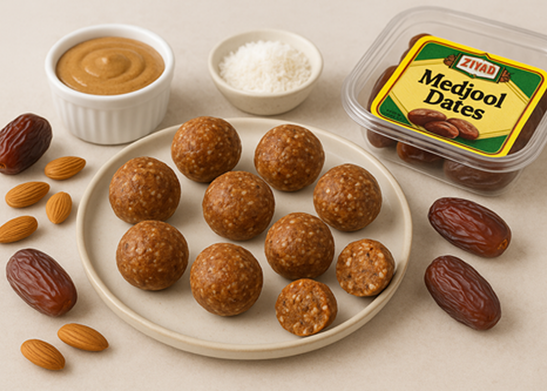 Mediterranean Medjool Date &amp; Almond Energy Bites Recipe