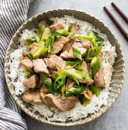Pork Stir Fry with Green Onions