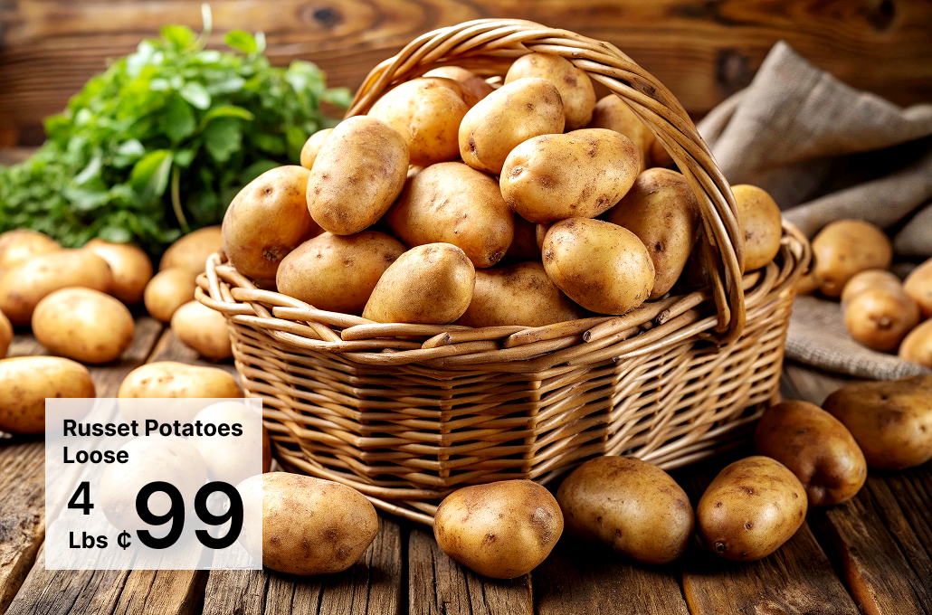 Russet PotatoesLoose499Lbs¢