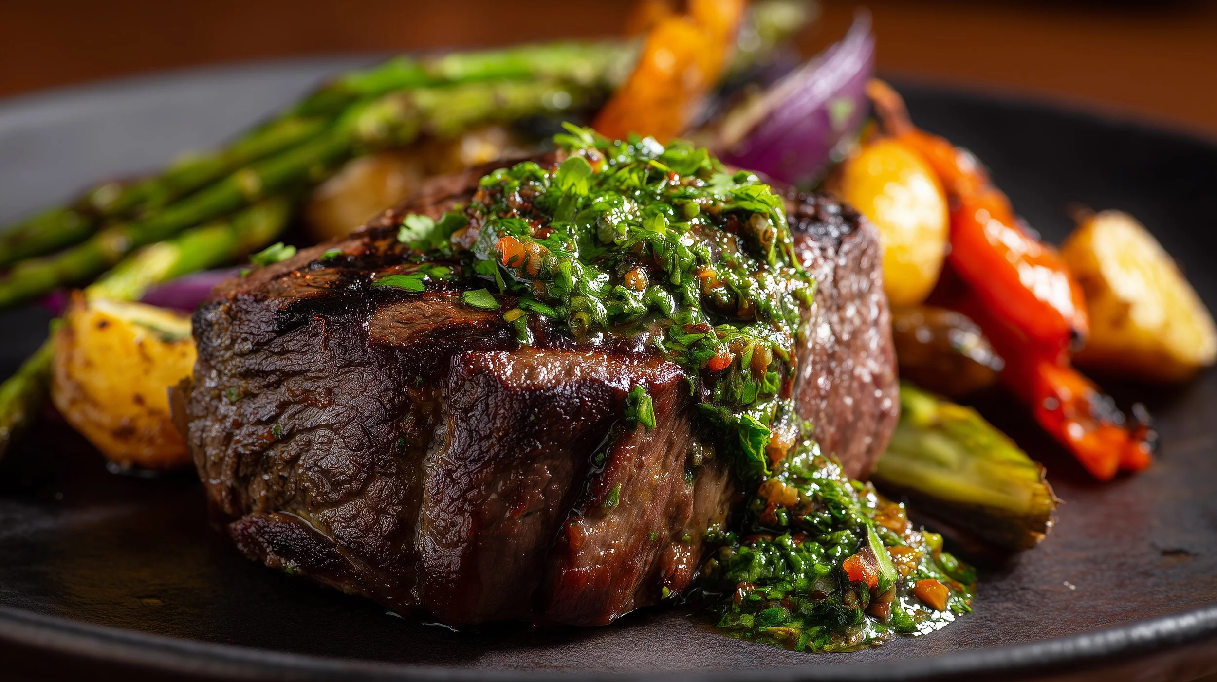 Argentinian Chimichurri Steak with Grilled Vegetables