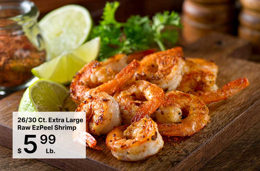 26/30 Ct Extra Large Raw EzPeel Shrimp