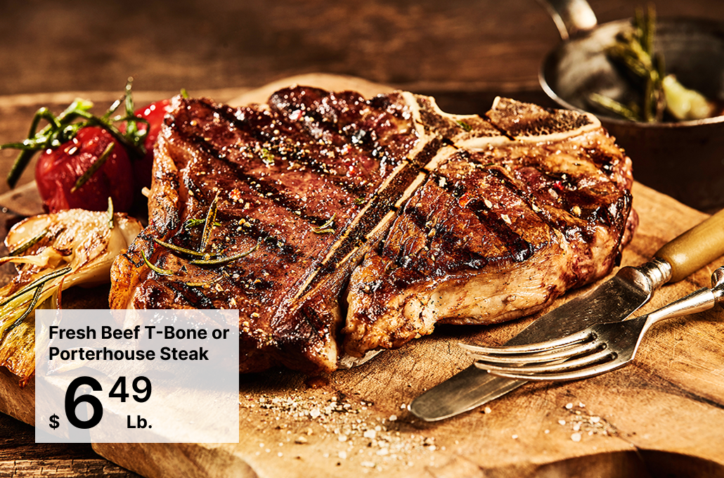 Fresh Beef T-Bone or Porterhouse Steak