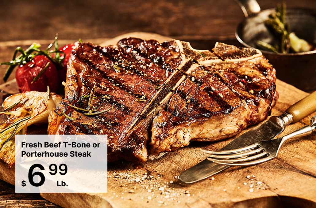 Fresh Beef T-Bone or Porterhouse Steak