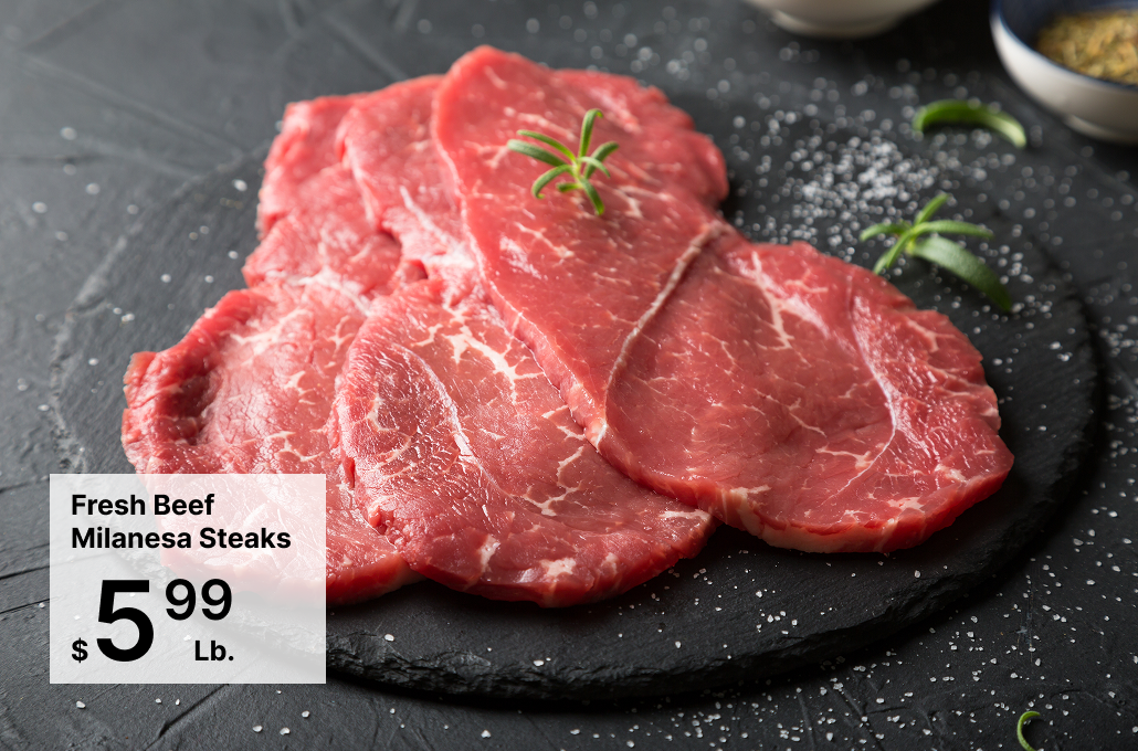 Fresh Beef Milanesa Steaks