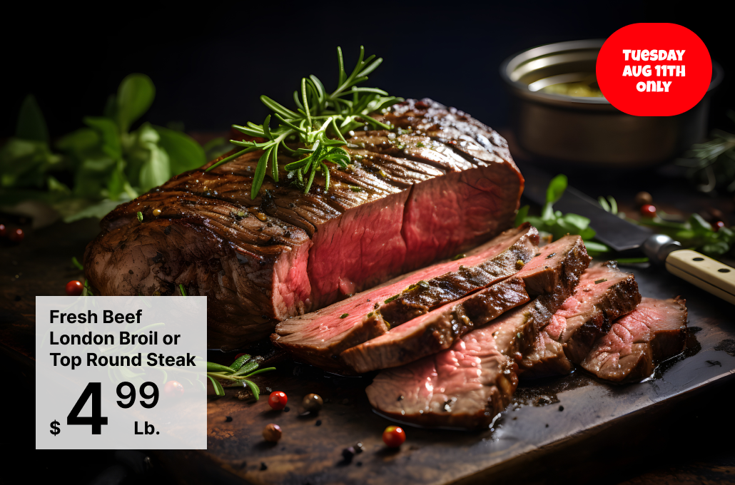 Fresh Beef  London Briol or top Round Steak