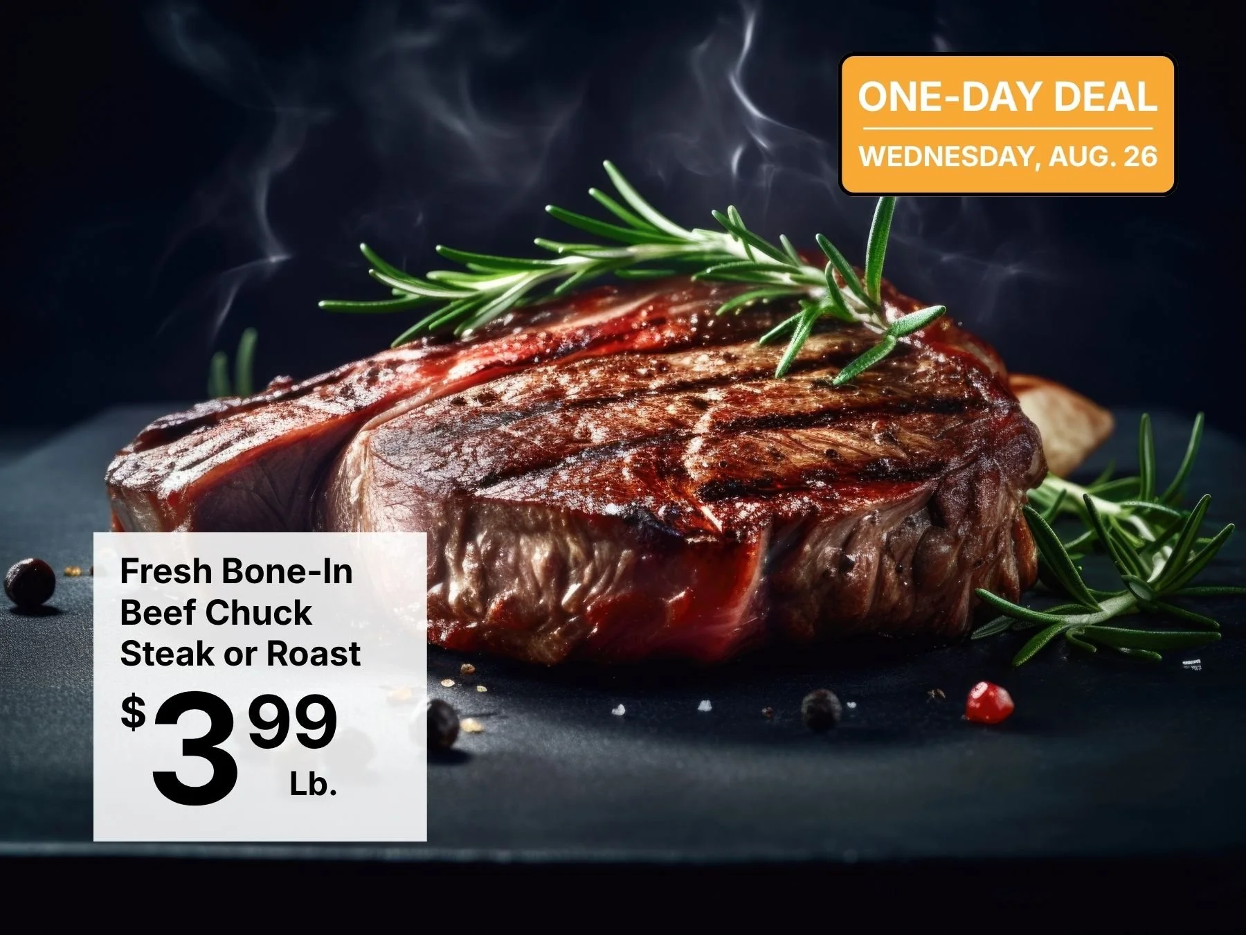 Fresh Bone-In Beef Chuck Steak or Roast