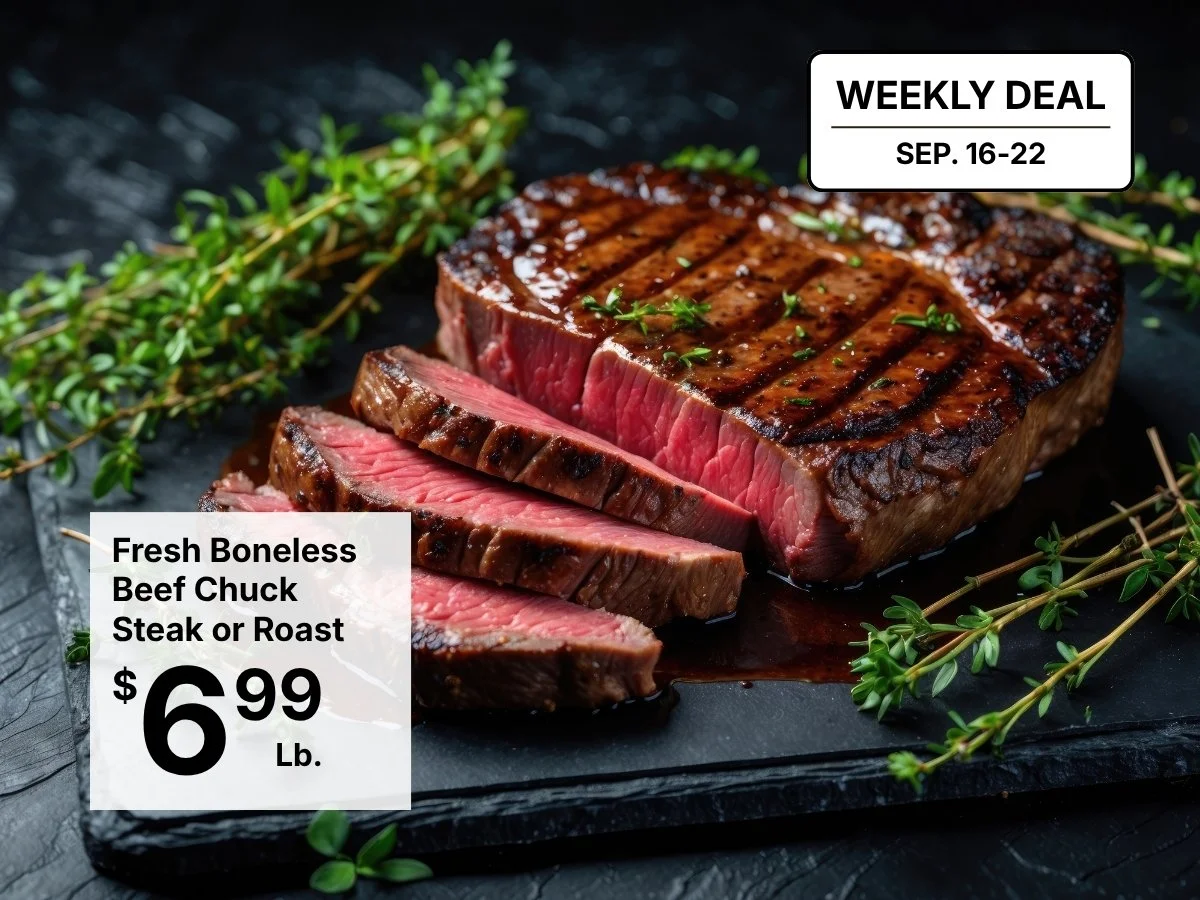 Fresh Boneless Beef Chuck Steak or Roast