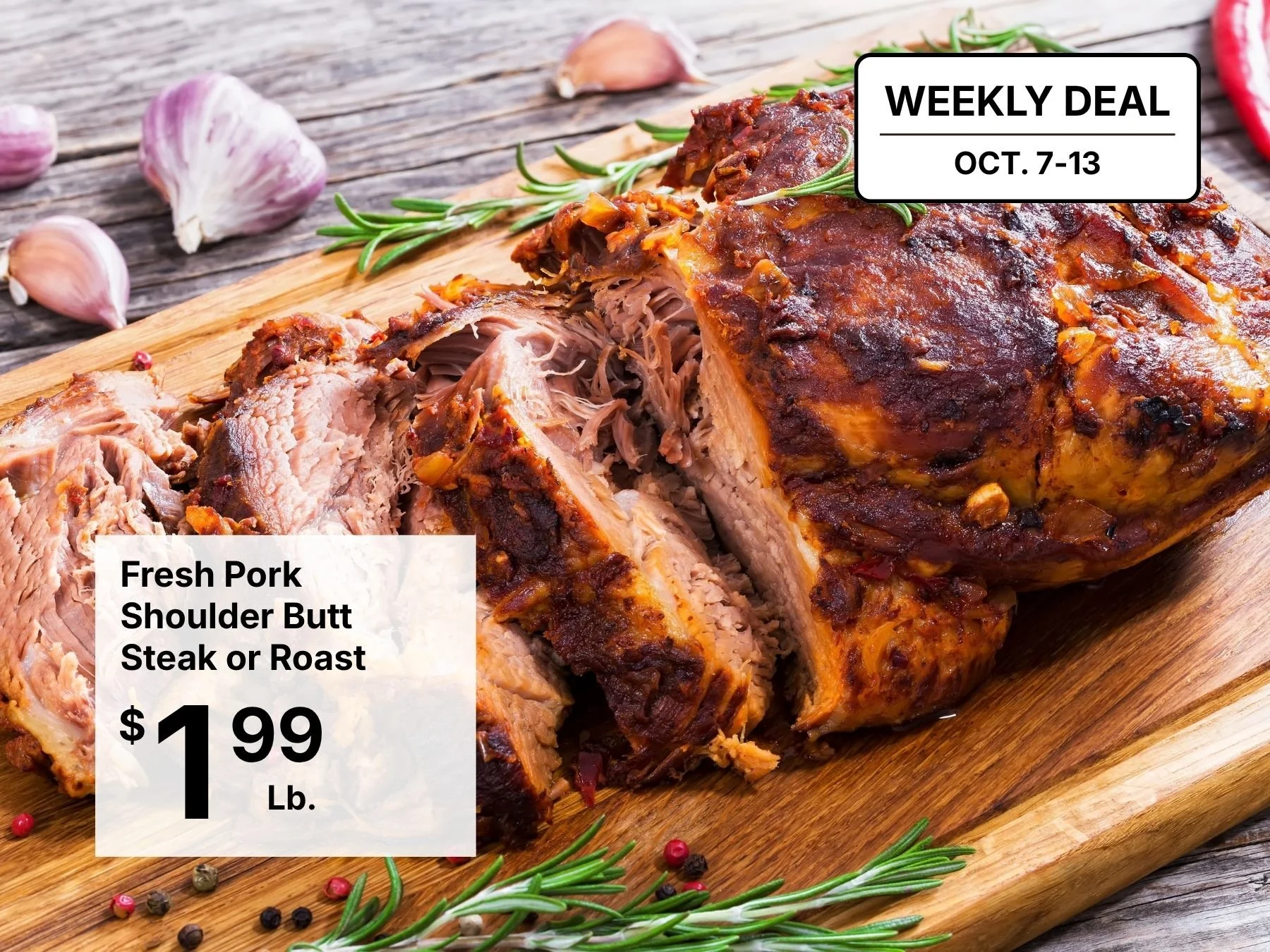 Fresh Pork Shoulder Butt Steak or Roast