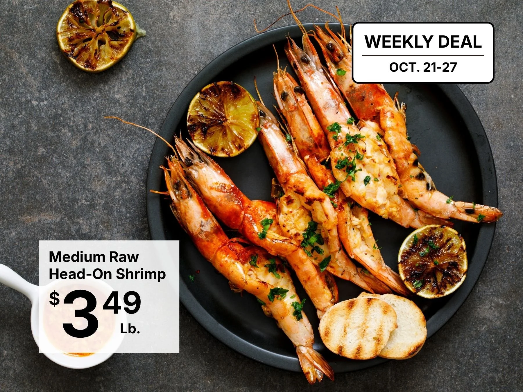 Medium Raw Head-On Shrimp
