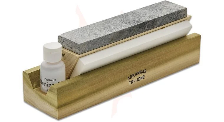 Tri-Hone Sharpening System 8" w/oil Three Stones, Three Different Grits - AC22