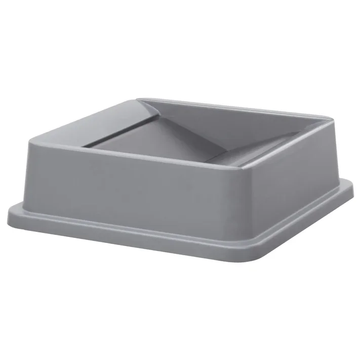 WINCO Tall Square Trash Can Lid, Swing - 23 Gallon, Gray
