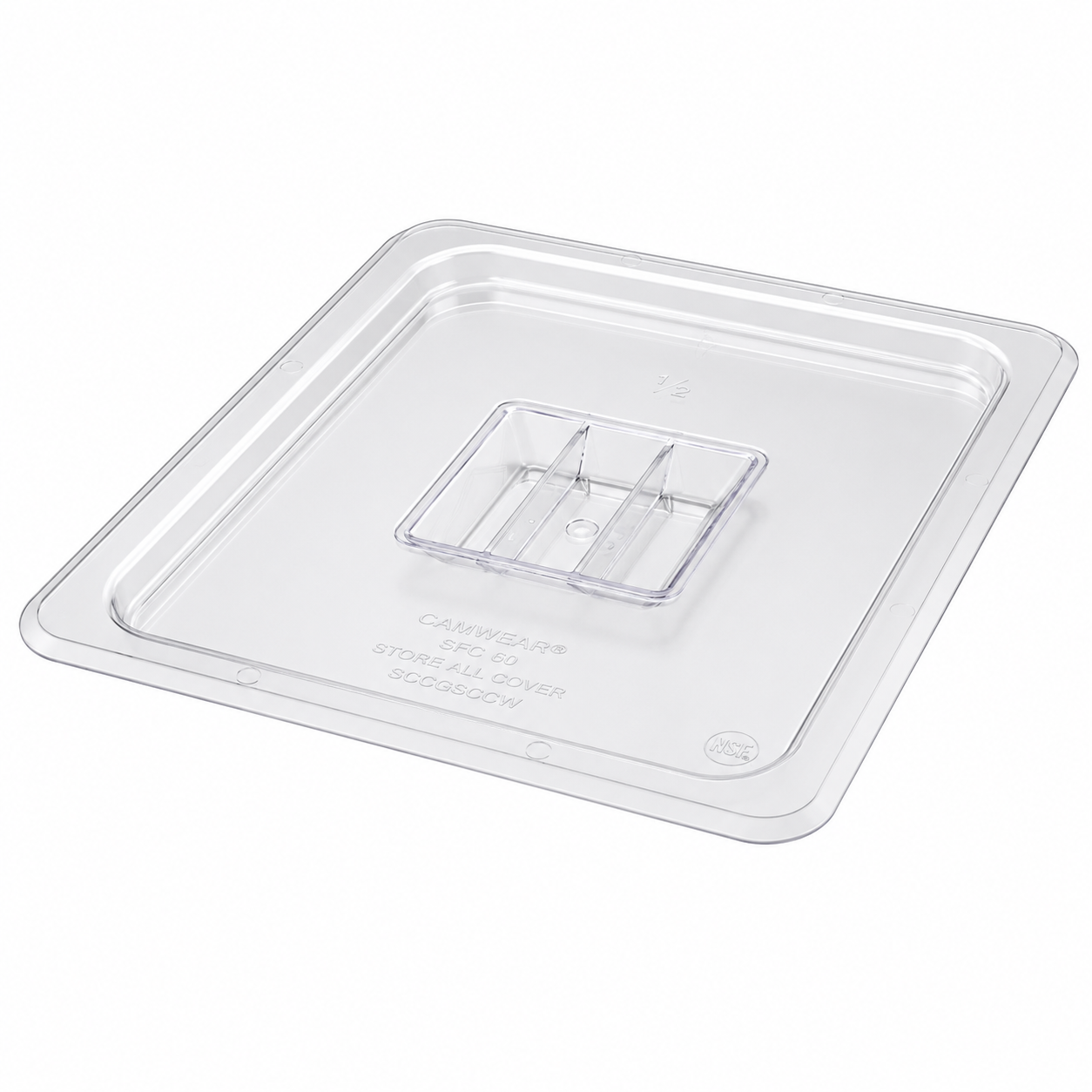 Winco SP7200S - Polycarbonate Food Pan Cover, Solid - Half (1/2)