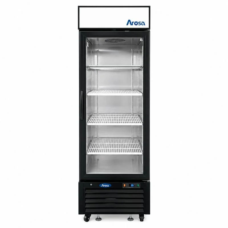 Atosa USA Black Cabinet One (1) Glass Door Merchandiser Cooler 24-1/5"W x 24"D x 76-1/5"H
