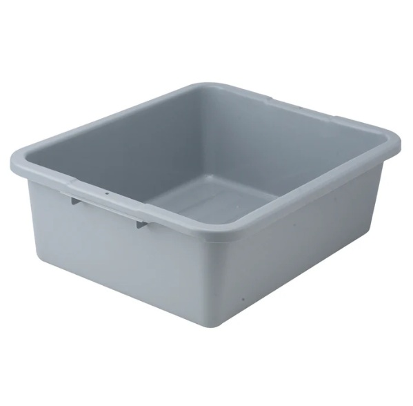 Heavyweight Polypropylene Dish Box, 7" Depth - Gray