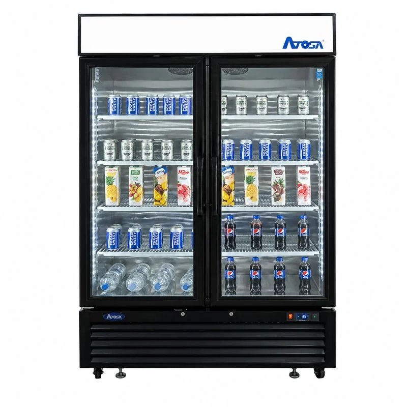 Atosa USA Black Cabinet Two (2) Glass Door Merchandiser Cooler